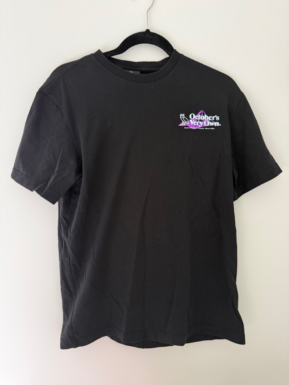 OVO Black Short-Sleeve Tee with Purple Accent Logo